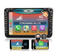 AWESAFE Android [4GB+64GB] Radio Coche admite SIM 4G con Pantalla 2 DIN CD/DVD para VW, Autoradio CarPlay/Android Auto para VW conBluetooth/RDS/USB/FM/SD/RCA, Admite Mandos del Volante y Aparcamiento