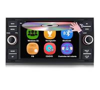 AWESAFE Radio Coche 7 Pulgadas para Ford con Pantalla Táctil 2 DIN, Autoradio de Ford con Bluetooth/GPS/FM/RDS/CD DVD/USB/SD, Apoyo Mandos Volante, Mirrorlink y Aparcamiento (Negra)