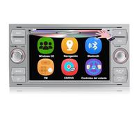 AWESAFE Radio Coche 7 Pulgadas para Ford con Pantalla Táctil 2 DIN, Autoradio de Ford con Bluetooth/GPS/FM/RDS/CD DVD/USB/SD, Apoyo Mandos Volante, Mirrorlink y Aparcamiento (Plata)