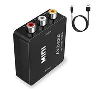 Aweskmod Adaptador Euroconector, RCA A HDMI, para TV, Soporte 1080P con Cable de Alimentación USB para Wii PS2 Gamecube VHS Camara Laptop DVD Proyector