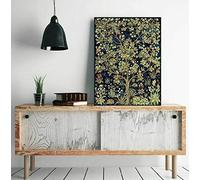 Awesocrafts Kit de pintura por números, árbol de la vida por William Morris, pájaros y flores, árboles, números, 40,6 x 50,8 cm, enmarcado o no (árbol de la vida, sin marco)