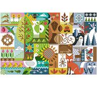 Awesocrafts Kit de punto de cruz estampado para las cuatro estaciones, patrones fáciles, punto de cruz, bordado, costura, suministros