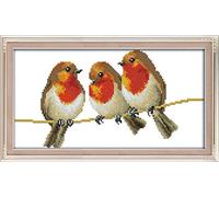 Awesocrafts Kit de punto de cruz sin sello, tres pájaros pequeños, suministros de bordado de punto de cruz, opciones contadas para adultos, principiantes, regalos para niños (pájaros, contado)