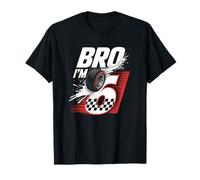 Awesome 6th Birthday Racing Car Party Boys Kids Celebration Camiseta