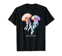 Awesome Cute Underwater Fish Sea Just Go with Flow Jellyfish Camiseta