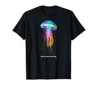 Awesome Cute Underwater Fish Sea Just Go with Flow Jellyfish Camiseta