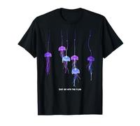 Awesome Cute Underwater Fish Sea Just Go with Flow Jellyfish Camiseta