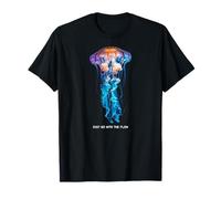 Awesome Cute Underwater Fish Sea Just Go with Flow Jellyfish Camiseta