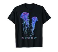 Awesome Cute Underwater Fish Sea Just Go with Flow Jellyfish Camiseta