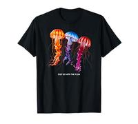 Awesome Cute Underwater Fish Sea Just Go with Flow Jellyfish Camiseta