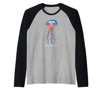 Awesome Cute Underwater Fish Sea Just Go with Flow Jellyfish Camiseta Manga Raglan