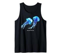 Awesome Cute Underwater Fish Sea Just Go with Flow Jellyfish Camiseta sin Mangas