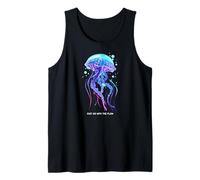 Awesome Cute Underwater Fish Sea Just Go with Flow Jellyfish Camiseta sin Mangas