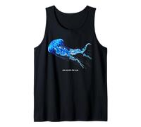 Awesome Cute Underwater Fish Sea Just Go with Flow Jellyfish Camiseta sin Mangas