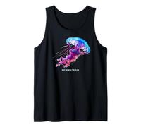 Awesome Cute Underwater Fish Sea Just Go with Flow Jellyfish Camiseta sin Mangas