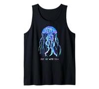 Awesome Cute Underwater Fish Sea Just Go with Flow Jellyfish Camiseta sin Mangas