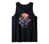 Awesome Cute Underwater Fish Sea Just Go with Flow Jellyfish Camiseta sin Mangas