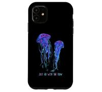 Awesome Cute Underwater Fish Sea Just Go with Flow Jellyfish Carcasa para iPhone 11