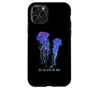 Awesome Cute Underwater Fish Sea Just Go with Flow Jellyfish Carcasa para iPhone 11 Pro