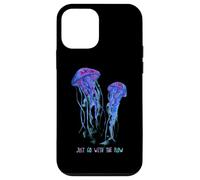 Awesome Cute Underwater Fish Sea Just Go with Flow Jellyfish Carcasa para iPhone 12 Mini