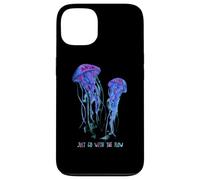 Awesome Cute Underwater Fish Sea Just Go with Flow Jellyfish Carcasa para iPhone 13