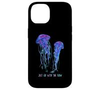 Awesome Cute Underwater Fish Sea Just Go with Flow Jellyfish Carcasa para iPhone 14