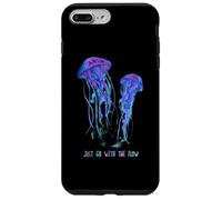 Awesome Cute Underwater Fish Sea Just Go with Flow Jellyfish Carcasa para iPhone 7 Plus/8 Plus