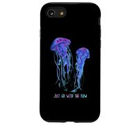 Awesome Cute Underwater Fish Sea Just Go with Flow Jellyfish Carcasa para iPhone SE (2020) / 7/8