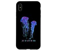 Awesome Cute Underwater Fish Sea Just Go with Flow Jellyfish Carcasa para iPhone XS MAX