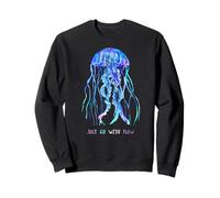 Awesome Cute Underwater Fish Sea Just Go with Flow Jellyfish Sudadera