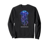 Awesome Cute Underwater Fish Sea Just Go with Flow Jellyfish Sudadera