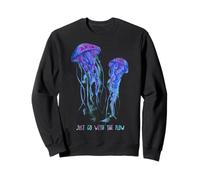 Awesome Cute Underwater Fish Sea Just Go with Flow Jellyfish Sudadera