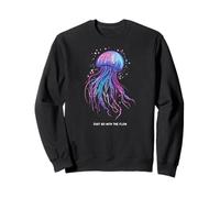 Awesome Cute Underwater Fish Sea Just Go with Flow Jellyfish Sudadera