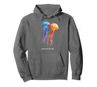 Awesome Cute Underwater Fish Sea Just Go with Flow Jellyfish Sudadera con Capucha
