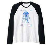 Awesome Cute Underwater This Girl Loves Her Jellyfish Camiseta Manga Raglan