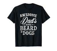 Awesome Dads Have Beard and Dogs Fathers Day Bearded Dog Dad Camiseta
