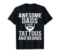 Awesome Dads Have Tattoos and Beards Funny Father's Day 2026 Camiseta