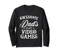 Awesome Dads Play Video Games Fathers Day Gamer Dad Father Manga Larga