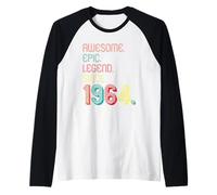 Awesome Epic Legend Since 1964 62 Years Old 62nd Birthday Camiseta Manga Raglan
