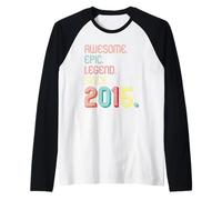 Awesome Epic Legend Since 2015 11 Years Old 11th Birthday Camiseta Manga Raglan