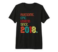 Awesome Epic Legend Since 2018 8 Years Old 8th Birthday Camiseta Premium