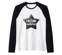 Awesome Like My Daghters Papá Mamá Día de la Madre Día del Padre Camiseta Manga Raglan