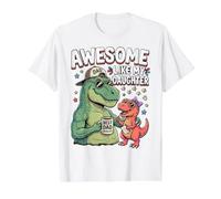 Awesome Like My Daughter Dinosaurio T-Rex Papá Día del Padre Camiseta gráfica económica, Hombre, Blanco, M