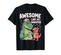 Awesome Like My Daughter Dinosaurio T-Rex Papá Día del Padre Camiseta gráfica económica, Hombre, Negro, M