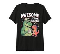 Awesome Like My Daughter Dinosaurio T-Rex Papá Día del Padre Camiseta Premium