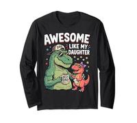 Awesome Like My Daughter Dinosaurio T-Rex Papá Día del Padre Manga Larga