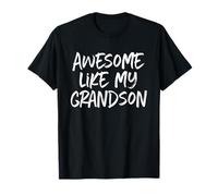 Awesome Like My Grandson Grandma Grandpa Cool Camiseta
