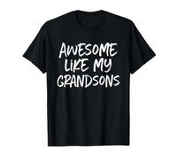 Awesome Like My Grandsons Grandma Grandpa Cool Camiseta