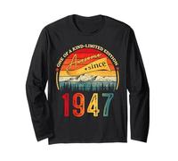 Awesome Since 1947 Vintage Style Born in 1947 Birthday Mens Manga Larga