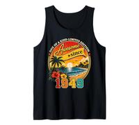 Awesome Since 1949 Vintage Beach Tropical 77th Birthday Camiseta sin Mangas